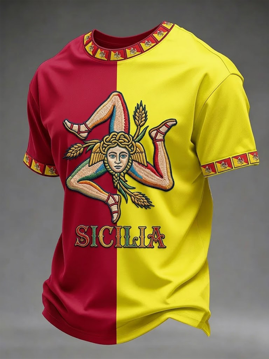 Men's Sicilia Trinacria Short Sleeves T-shirt