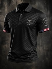 Men's Independence Day American Spirit Print Casual Patriotic Polo