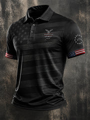 Men's Independence Day American Spirit Print Casual  Patriotic Polo