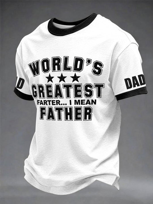 Men's"World’s Greatest Father” Father's Day Fun Casual Unisex T-shirt