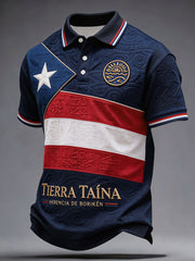 Men's Puerto Rico Taino Art Printed Casual Tops