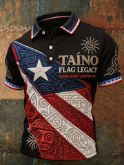 Men's Puerto Rico Taino Art Printed Casual Tops