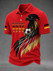 Men's German Football Fan Printed Casual T-Shirt