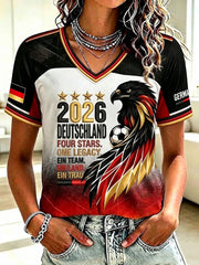 Women's Germany Football Fan Print T-shirt