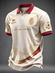Men's Spanish Football Print Casual Top