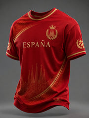 Men's Spanish Football Printed T-shirt