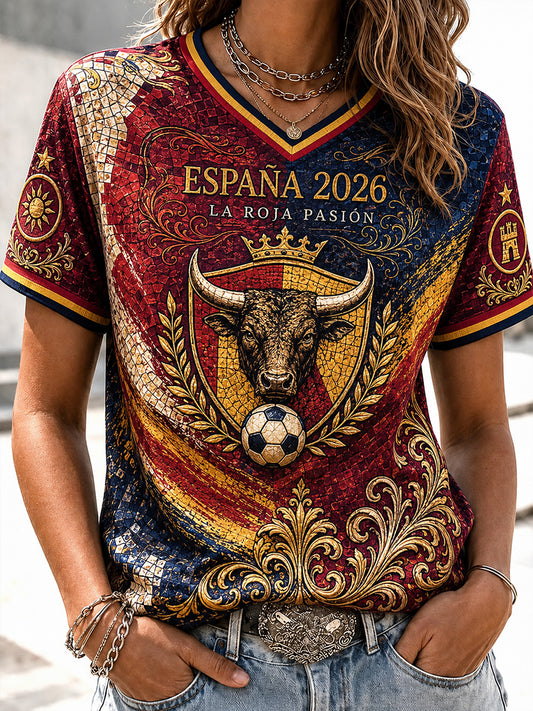 Women's Spain Futbol Fan 2026 T-shirt
