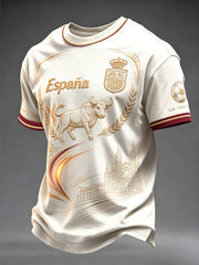 Men's Spanish Football Printed T-shirt