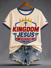Women's Funny Christian Jesus Print Casual Tee