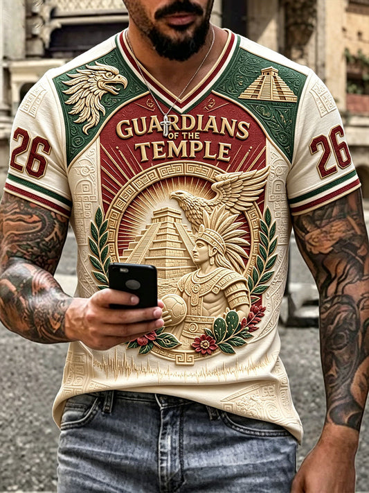 Men's Mexico Football Lover Art Printed T-shirt