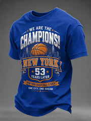 Men's We Are The Champions! Gift For Basketball Fans Print Casual Tee
