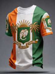 Men's Ivory Coast Football Lover Art Printed T-shirt