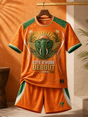 Men's Ivory Coast Football Lover Art Printed Sets