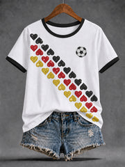 Women's Summer Football Print Casual T-shirt