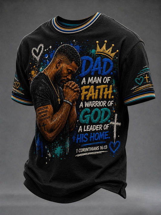 Men's Dad A Man Of Faith Short Sleeves T-shirt