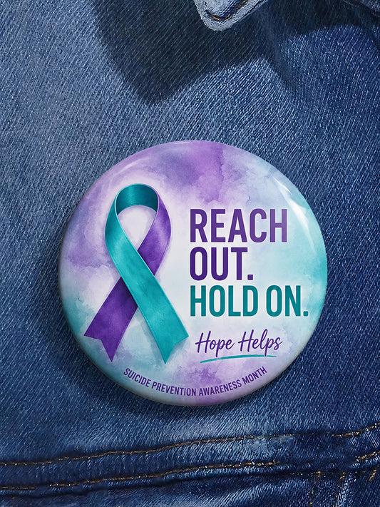 Unisex Suicide Prevention Awareness Printed Brooch