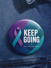 Unisex Suicide Prevention Awareness Printed Brooch