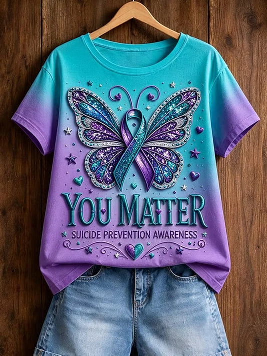 Women's Suicide Prevention Awareness Print T-shirt