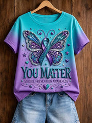 Women's Suicide Prevention Awareness Print T-shirt