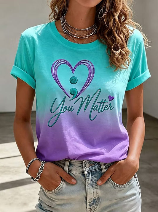 Women's Suicide Prevention Awareness Print T-shirt
