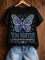 Women's Suicide Prevention Awareness Print T-shirt