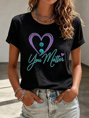 Women's Suicide Prevention Awareness Print T-shirt