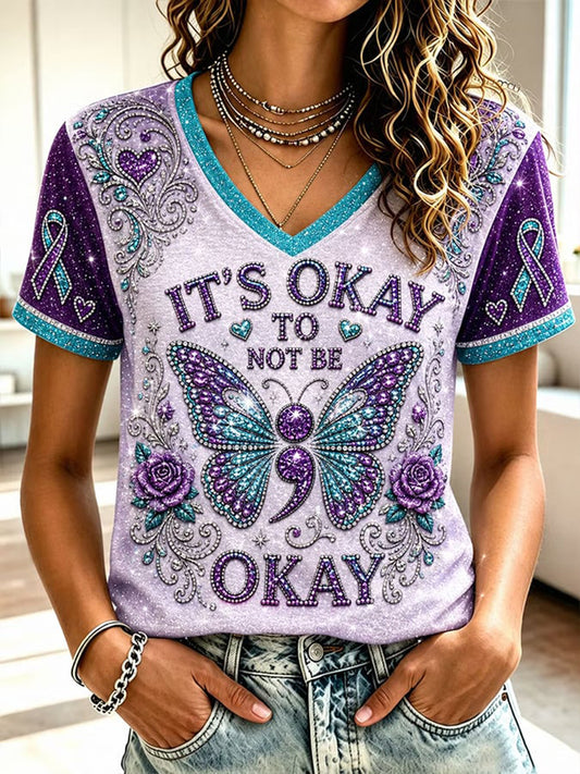 Women's Suicide Prevention Awareness Print T-shirt