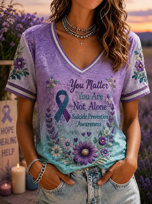 Women's Suicide Prevention Awareness Print T-shirt