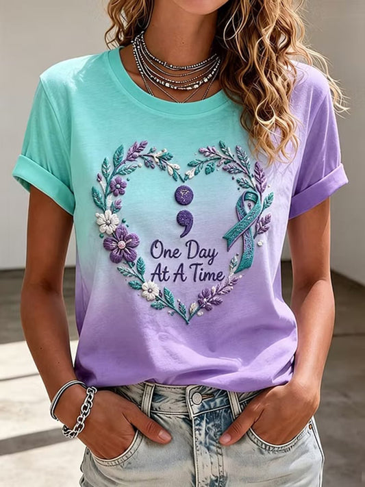 Women's Suicide Prevention Awareness Print T-shirt