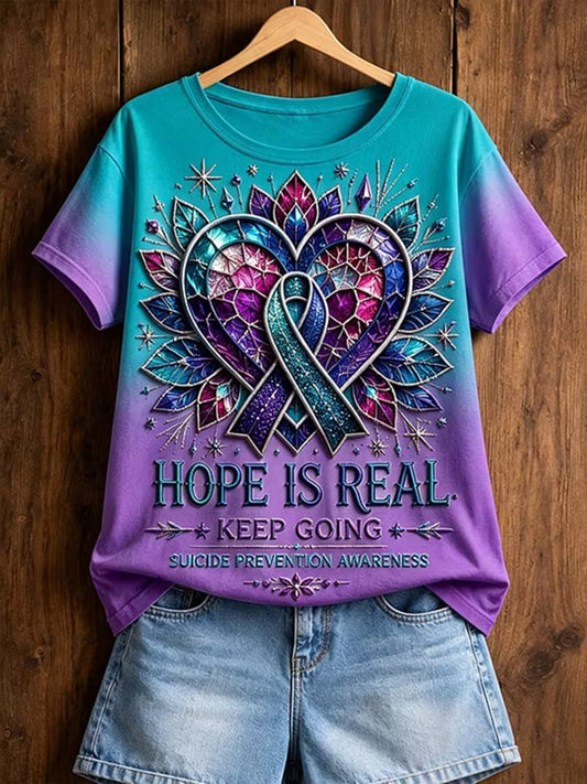 Women's Suicide Prevention Awareness Print T-shirt