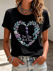 Women's Suicide Prevention Awareness Print T-shirt