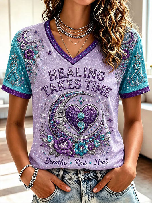 Women's Suicide Prevention Awareness Print T-shirt