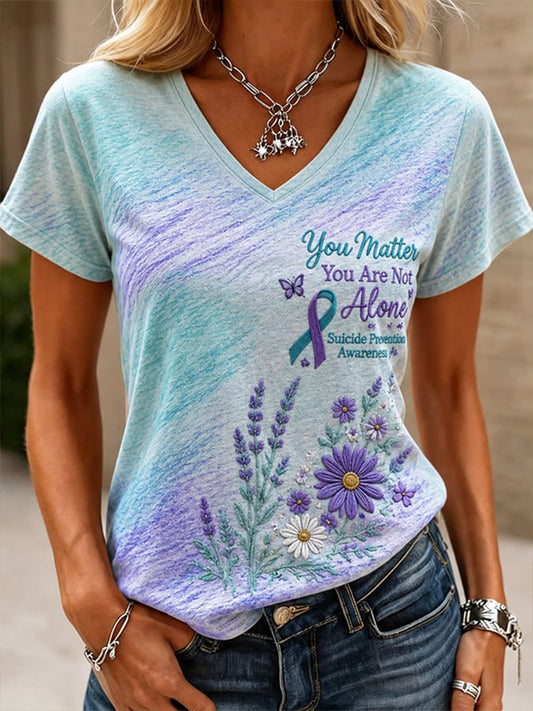 Women's Suicide Prevention Awareness Print T-shirt