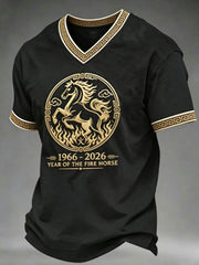 Men's YEAR OF THE FIRE HORSE V-neck T-shirt