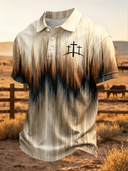 Men's Western-style Faith print polo shirt