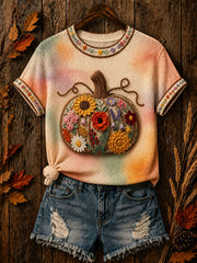 Women's Fall Floral Pumpkin Tops