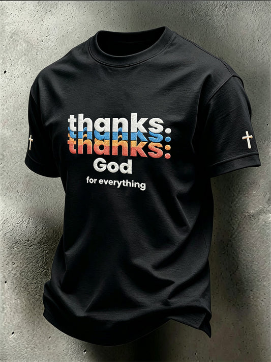Men's Faith Theme Print Pattern Printed Casual Round Neck T-shirt