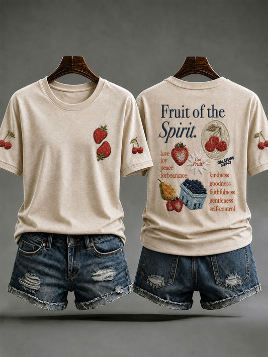 Women’s Fruit Of The Spirit Print Casual T-Shirt