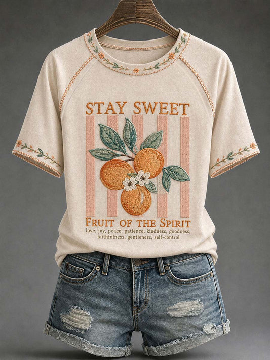 Women’s Fruit Of The Spirit Print Casual T-Shirt