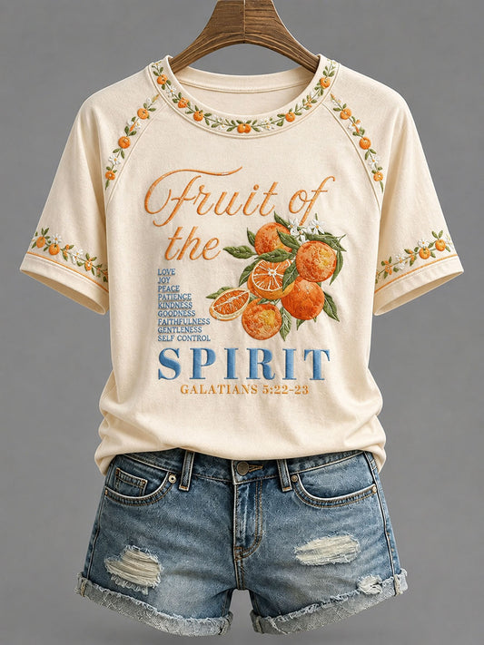 Women’s Fruit Of The Spirit Print Casual T-Shirt