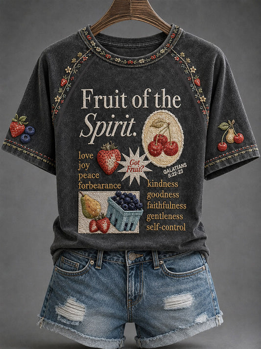 Women’s Fruit Of The Spirit Print Casual T-Shirt