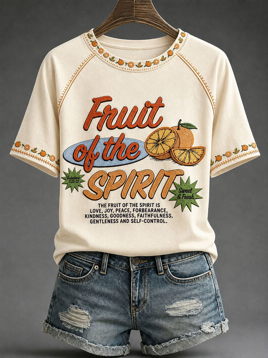 Women’s Fruit Of The Spirit Print Casual T-Shirt