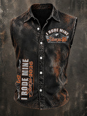 Men's Motorcycle Rally Printed Vest Top
