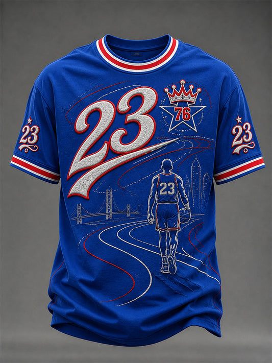 Men's Gift For Basketball Fans No.23 Print Casual Tee