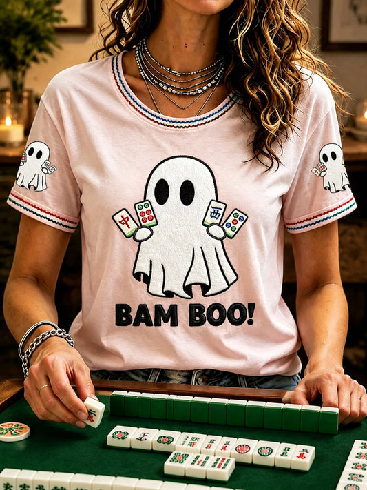 Women's Ghost Mahjong Casual T-Shirts