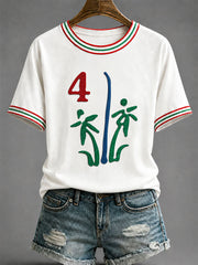Women's Mahjong Print Casual T-Shirt