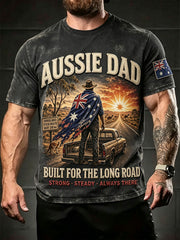 Men's Australia Father's Day Art Printed T-shirt