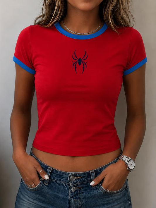 Women's Spider Print Casual Tee