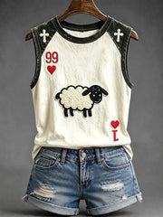 Women's He Left The 99 Playing Card Inspired Faith Print Comfy Vests