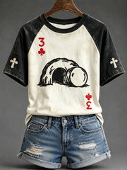 Women's Empty Grave Faith Cross Print Round Neck Short Sleeve T-shirt